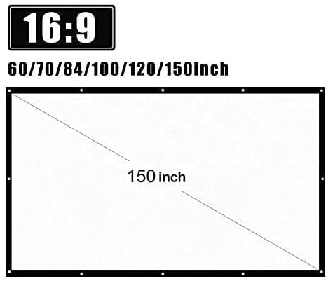 150 Inch 16:9 Portable Projector Screen, HD Foldable Wall-Mounted Projection Screen for Home Theater, Travel, and Outdoor Use