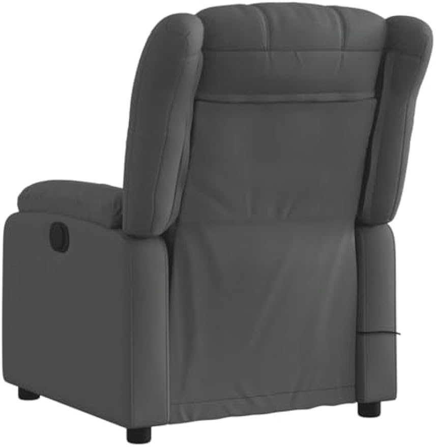 vidaXL Dark Gray Fabric Massage Recliner Chair - Manual Lounge Seating with Vibration Massage, Adjustable Footrest for Living Room or Bedroom Comfort