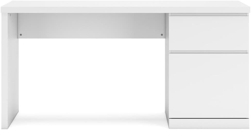 BOWERY HILL Contemporary White 60" Engineered Wood Home Office Desk