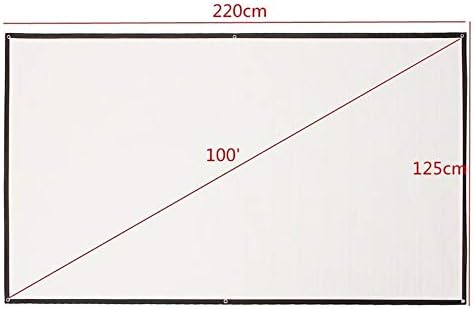 100 Inch 16:9 Portable Projection Screen White Portable Fold Fabric Projection Screen for Home Projector