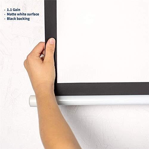 60-84 Inch HD 16:9 Manual Pull Down Projector Screen, Self-Locking Matte White Fiber Glass Screen for Home Theater, Office, and Classroom (72 inch)(60 inch)