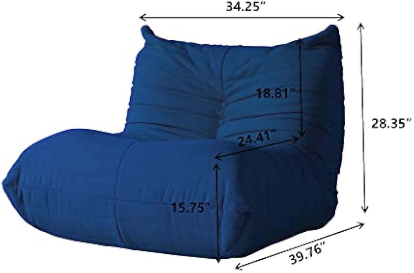 TIFLON Fireside Chair,Lazy Floor Sofa Couches,Teddy Velvet Lounge Chair, Accent Couch,Corner Chair Sofa for Living Room Bedroom Salon Office (Blue, 1Seat)