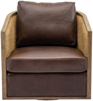SZLIZCCC 360 Degree Swivel Barrel Chair, Round Accent Chair, Living Room Swivel Accent Sofa Chair, Club Lounge Armchair for Living Room Bedroom Office (Beige Corduroy)