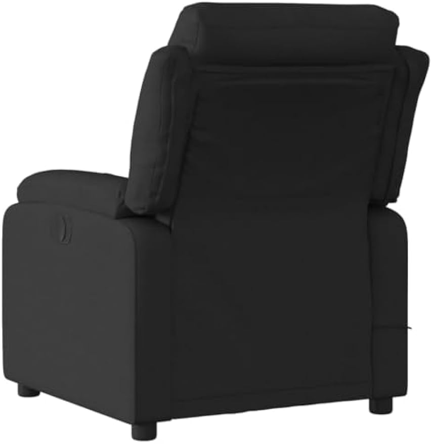 vidaXL Black Fabric Massage Recliner Chair with Storage and Functionality for Living Room Bedroom Comfort Reclining Armchair Office Modern TV Adjustable Single Sofa