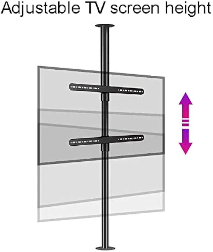 Adjustable TV Stand with Swivel Wall Mount 360° Rotating Floor Bracket for 32 75 Inch TVs Max VESA 600x400 mm Height Adjustable 110 135 cm Perfect for Home Theater.