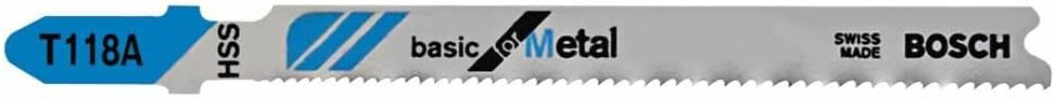 Bosch T318A100 100-Piece 5-1/4 In. 24 TPI Basic for Metal T-Shank Jig Saw Blades