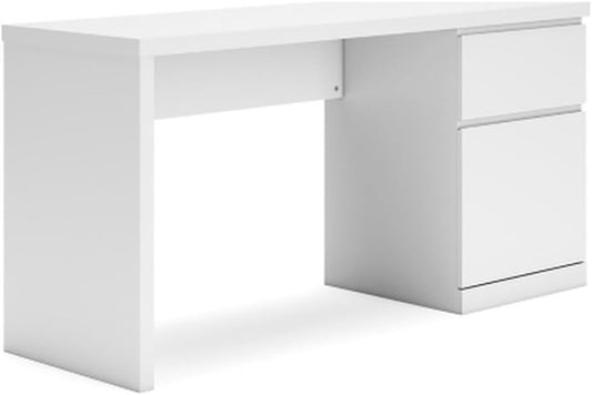 BOWERY HILL Contemporary White 60" Engineered Wood Home Office Desk