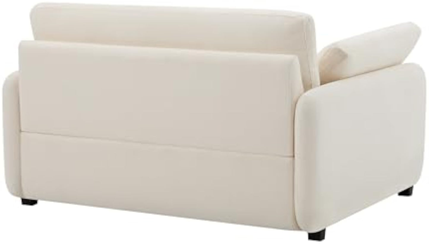 50" Oversized Single Sofa Chair with Wide and Deep Seat, Color Blocking Chenille Accent Chair, Cozy Upholstered Cloud Cushion Reading Armchair with Pillows for Living Room, Apartment and Bedroom