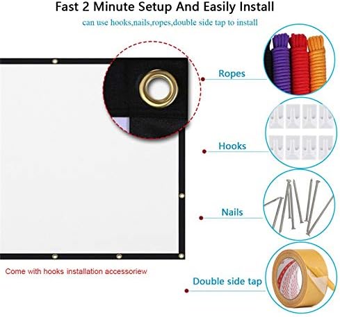Screens for Projector Portable 60/100 /120 Inch 16:9 Polyester Outdoor Movie Screen for Travel Home Theater DLP Projektor (Size : 100 inch) (72 inch)