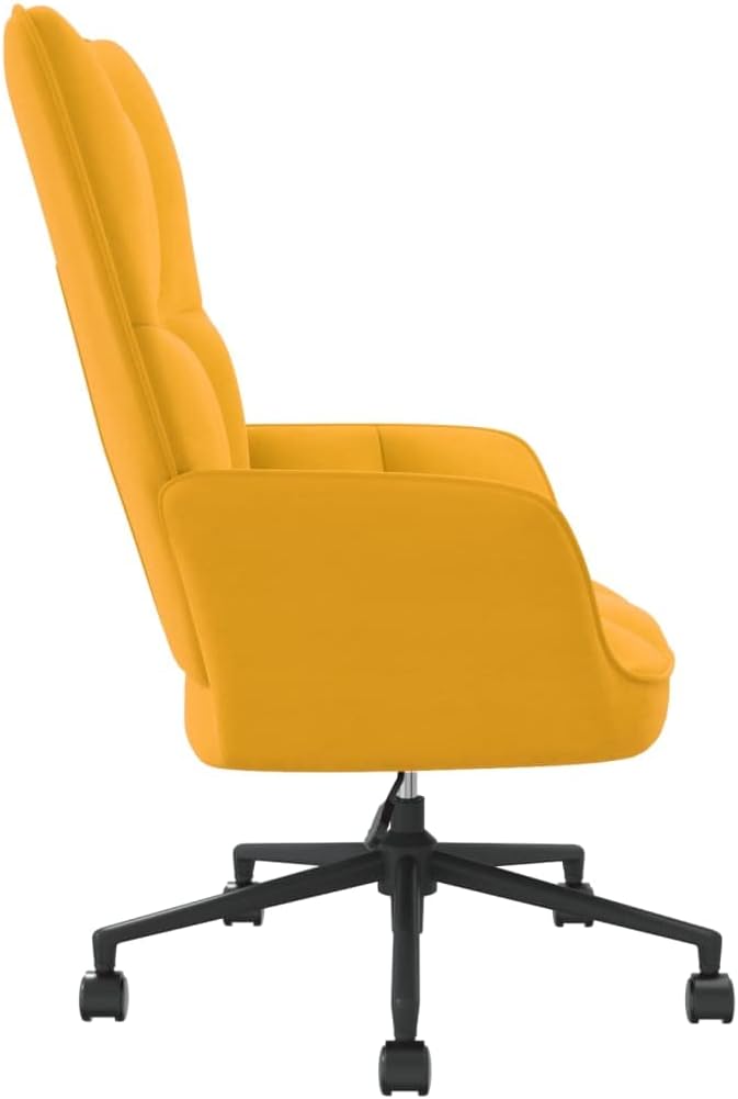 Accent Chair Arm Chair Living Room Chairs,Sleeper Sofa Relaxing Chair Mustard Yellow Velvet,for Apartment Living and Home Office