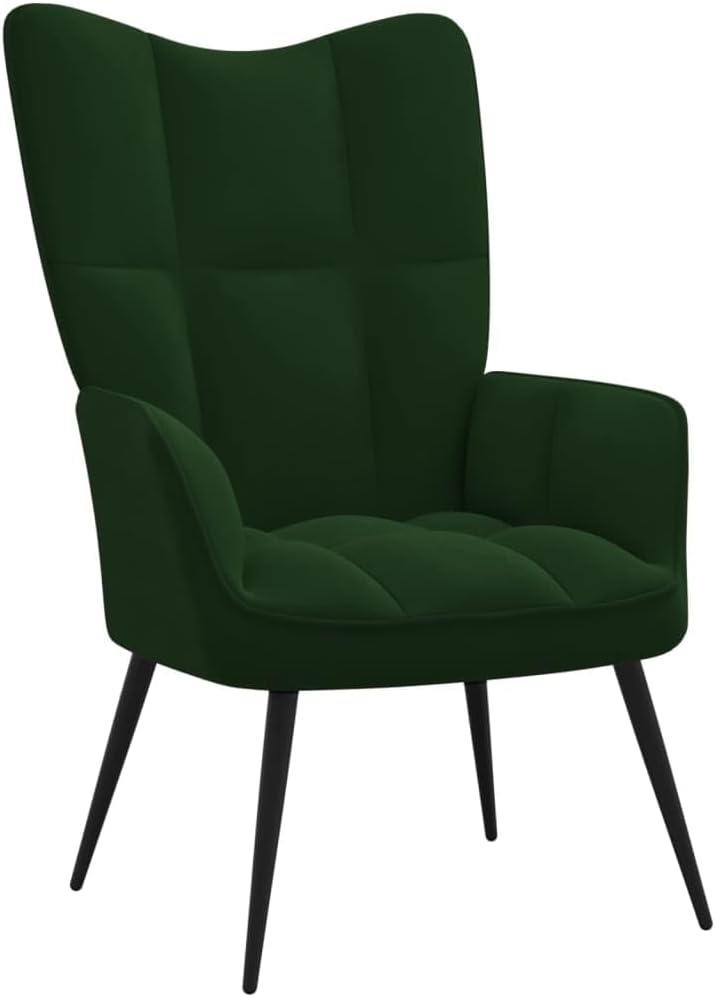 Accent Chair Arm Chair Living Room Chairs,Sleeper Sofa Relaxing Chair with a Stool Dark Green Velvet,for Apartment Living and Home Office