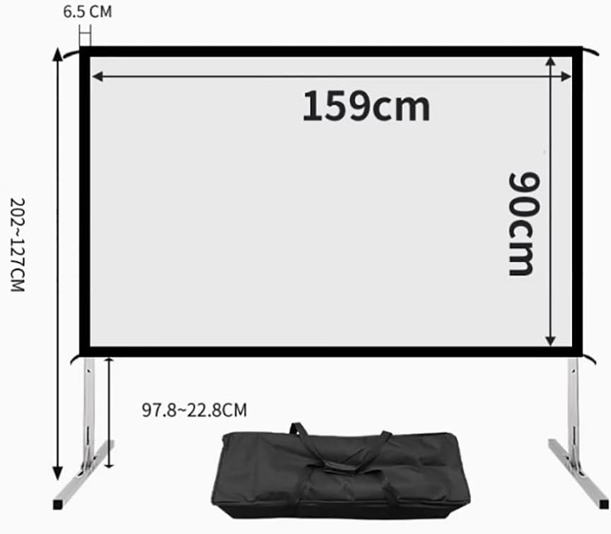 ASSYA 16:9 Multifunctional HD Portable Movie Display, Projector Screen with Bracket, Suitable for Camping, Backyard Parties, Weddings, Speeches,72 inches