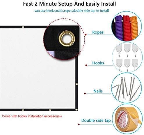 4:3 Foldable No Crease Soft Projector Screen Holes Hanging Portable Home Movie Meeting Screen(60 inch)