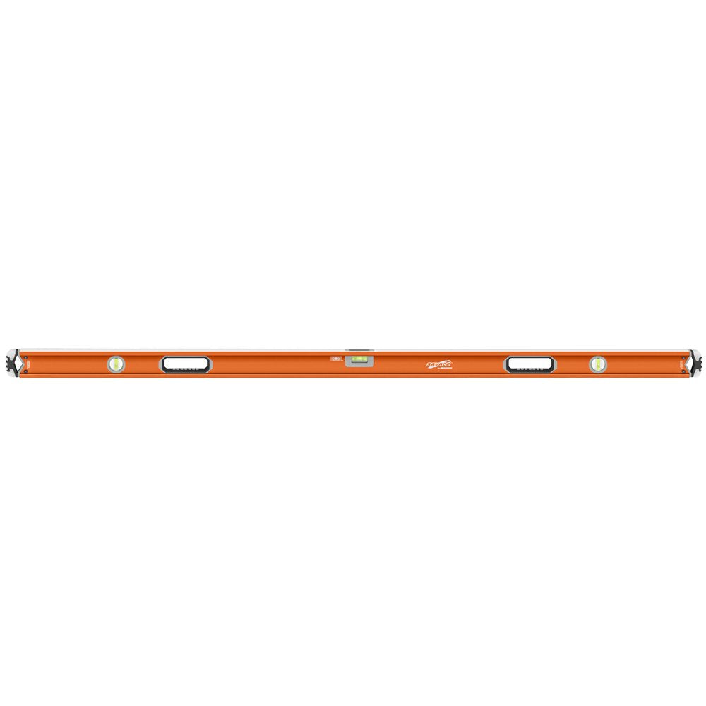 Swanson Tool Co SVB78M 78 inch Savage Magnetic Anodized Aluminum Box Beam Level with Gelshock End Caps and 3 Bubble Vials for 0°/90°/45° Measurements—Contractor Series