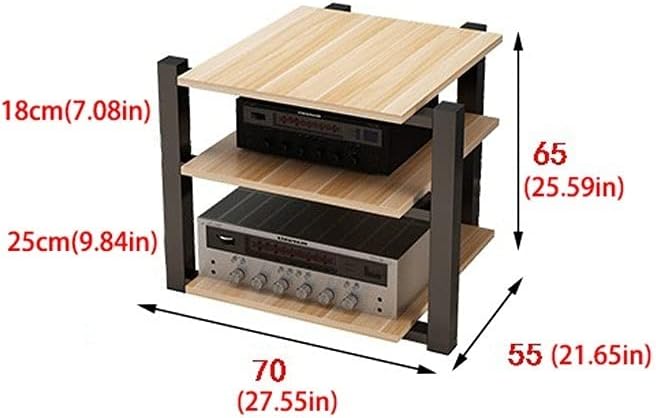 Audio Stand Audio Bracket Floor-Standing Audio Bracket Modern Living Room Cabinet Rack Video Media Bracket Three-Layer Audio Bracket 25.59 inches High Speaker Wall mounts(D)