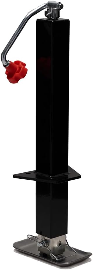 Bastion Distribution Top-Wind Bolt On Jack | 2000lb Capacity | Heavy Duty | Adjustable Drop Leg | Trailer Stabilizing Jack for RVs, Campers & Trailers | BD-TW-2000-SM