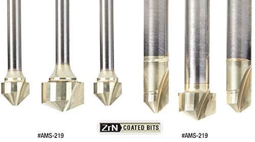 Amana Tool - AMS-140 3-Pc. Carbide Tipped V-Groove 90, 108 & 135° Angles For Doubl