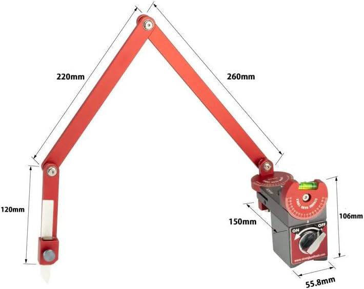 Strong Hand Tools Strong Hand, Round Contour Marker, Magnet Base, On/Off Switch, Integrated Leveling Dial, Adjustable Marking Line Angle, RCM100