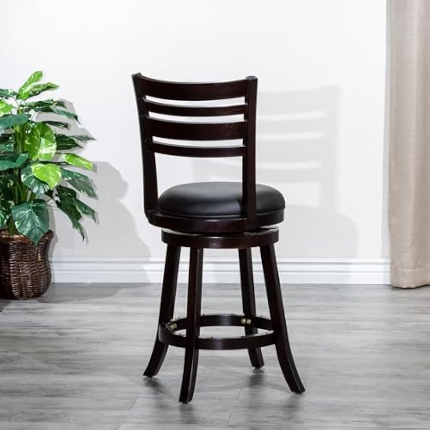 Swivel Chair 360, Living Room Chair Vintage Armless Bonded Leather Comfy Modern Home Furniture 17" L X 17" W X 40" H