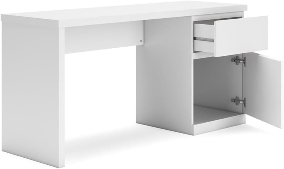 BOWERY HILL Contemporary White 60" Engineered Wood Home Office Desk