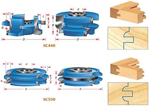 Amana Tool - SC540 2Piece Carbide Tipped 3-Wing Stile & Rail Concave Cabinet Door 3-9/16
