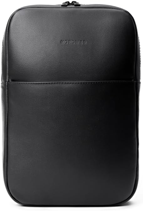 Slim Workplace Leather Backpack NW108 (Black)
