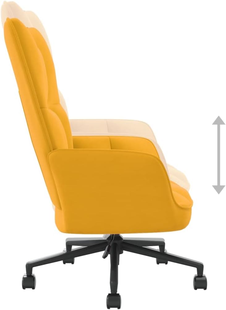 Accent Chair Arm Chair Living Room Chairs,Sleeper Sofa Relaxing Chair Mustard Yellow Velvet,for Apartment Living and Home Office
