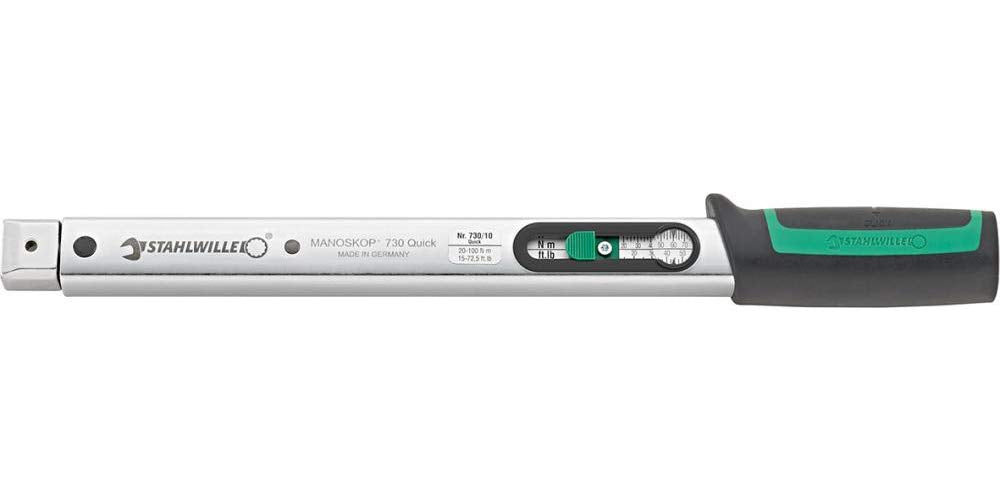 Stahlwille 730 Torque Wrench, Size 2, 4-20Nm, 9x12mm Insert, 179mm Long, with Tool Carrier for Insert Tools, 50180002