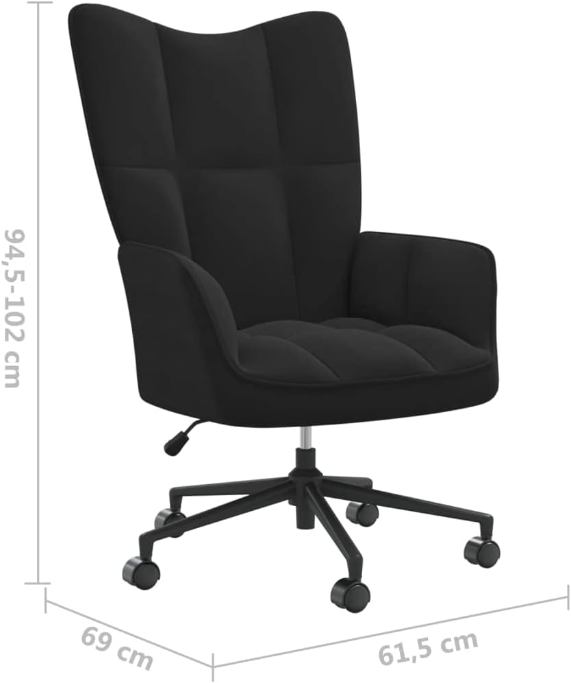 Accent Chair Arm Chair Living Room Chairs,Sleeper Sofa Relaxing Chair Black Velvet,for Apartment Living and Home Office