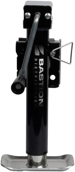 Bastion Distribution Top-Wind Bolt On Jack | 2000lb Capacity | Heavy Duty | Adjustable Drop Leg | Trailer Stabilizing Jack for RVs, Campers & Trailers | BD-TW-2000-SM