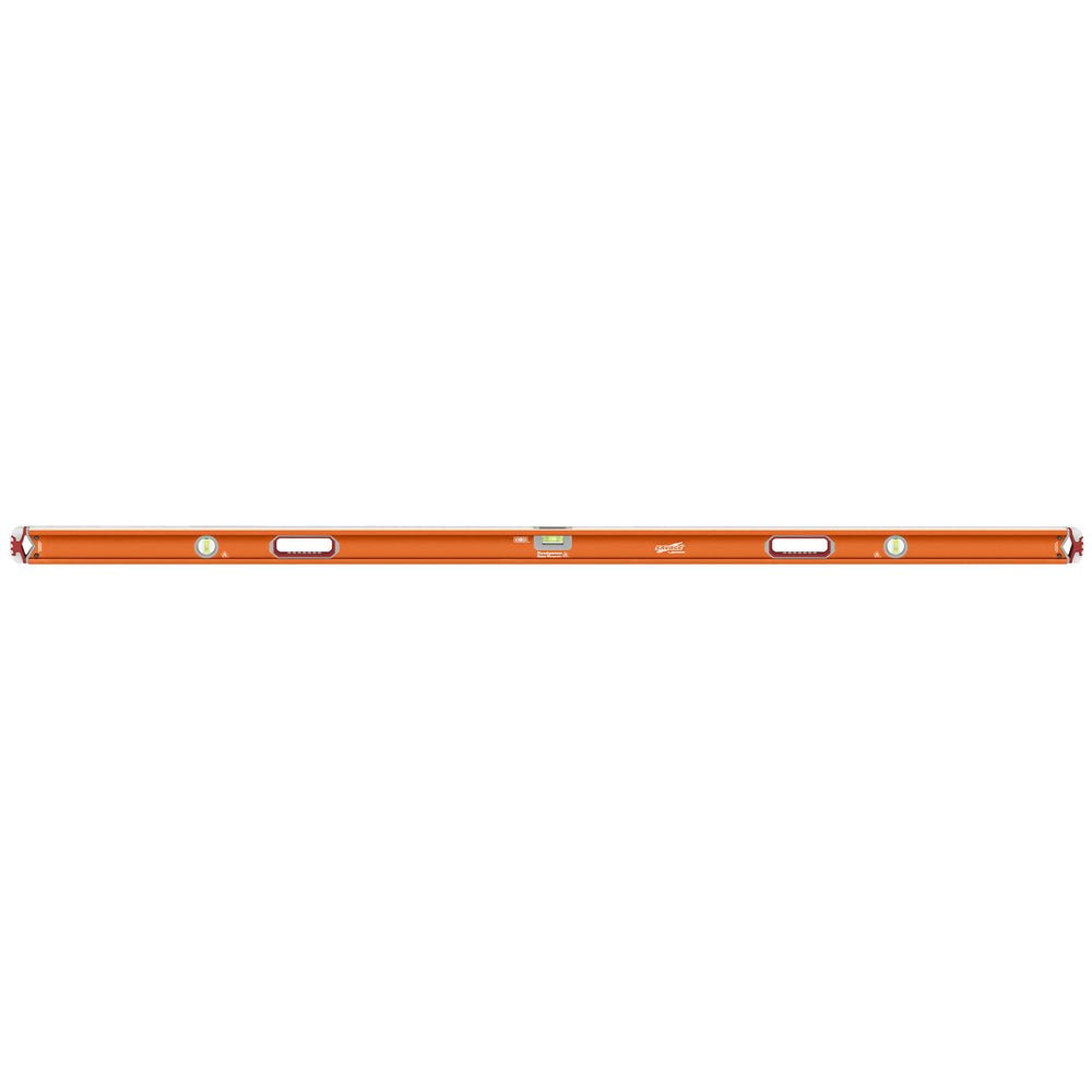 Swanson Tool Co SVB78M 78 inch Savage Magnetic Anodized Aluminum Box Beam Level with Gelshock End Caps and 3 Bubble Vials for 0°/90°/45° Measurements—Contractor Series