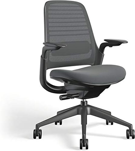 Steelcase Series 1 Office Chair - Ergonomic Work Chair with Wheels for Carpet - Helps Support Productivity - Weight-Activated Controls, Back Supports & Arm Support - Easy Assembly - Graphite