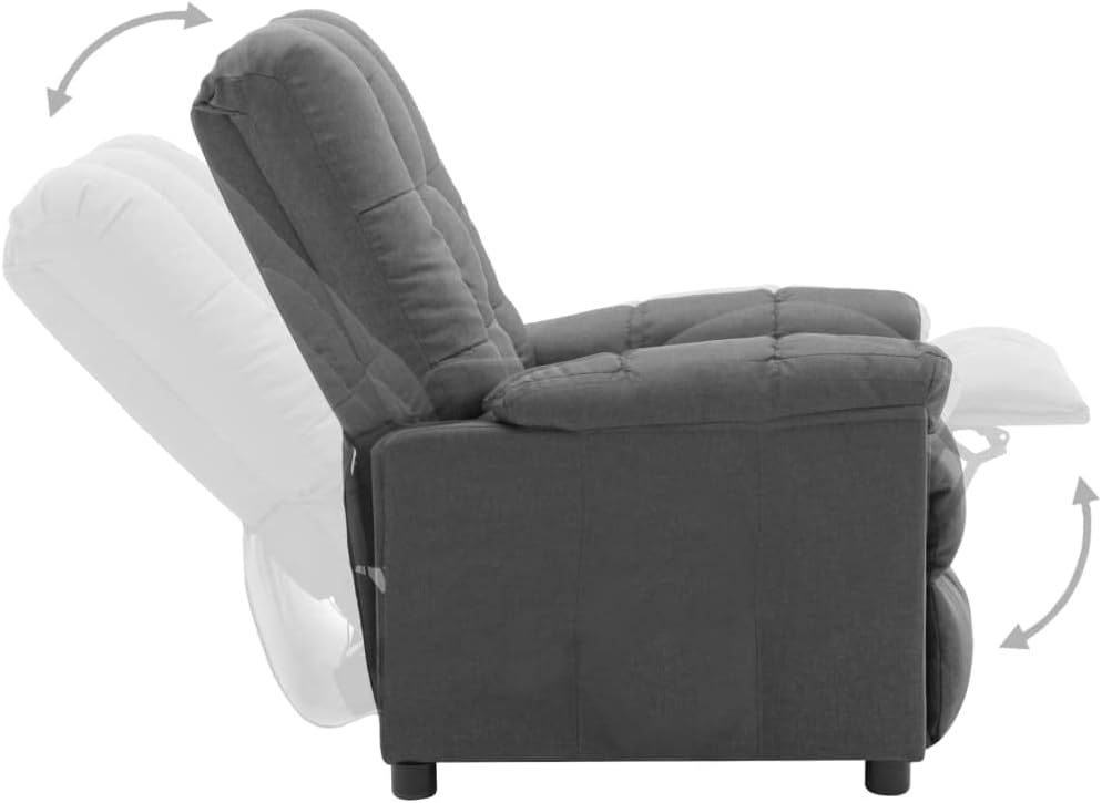 vidaXL Recliner Chair, Leisure Lounge Recliner for Home Theater Cinema, Adjustable Versatile Sleeper Chair for Living Room, Light Gray Fabric