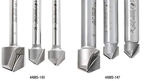 Amana Tool - AMS-140 3-Pc. Carbide Tipped V-Groove 90, 108 & 135° Angles For Doubl