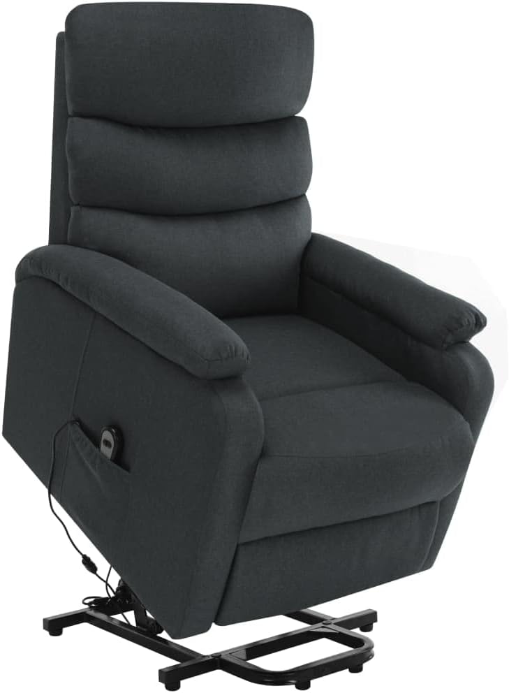 Standing Massage Recliner, Electric Lift Recliner Sofa for Seniors, Sofa Living Room Chair with Vibration Massage and Waist Heating, Light Grey Fabric