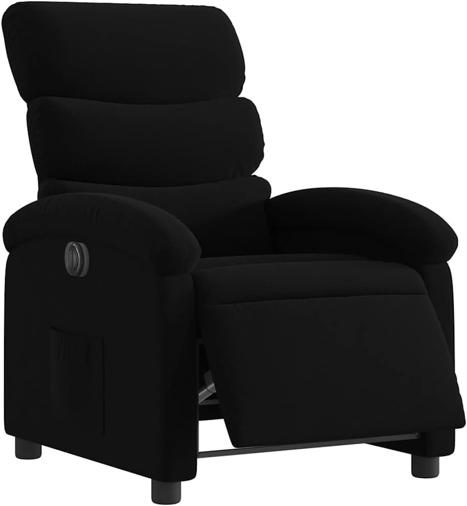vidaXL Light Gray Manual Recliner Chair - Adjustable Fabric Lounger with Side Pocket and Cozy Foam Padding for Living Room, Study