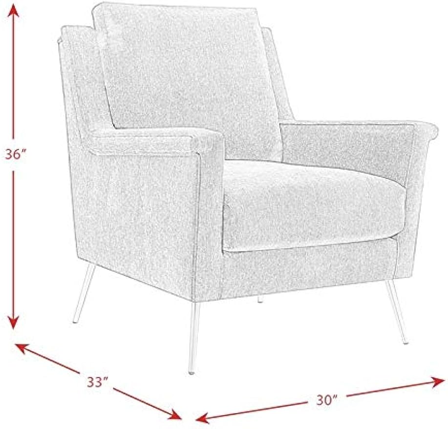 BOWERY HILL Living Room Wood Fabric Upholstered Accent Chair in Blush Pink