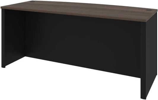 Bestar Connexion Desk Shell, 72W, Antigua & Black, Professional Workstation, Large Desktop Solution, Home Office Table for Workspace