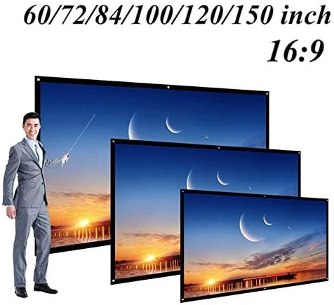 60/72/84/100/120 Inch Projector Screen 16:9 White Dacron Diagonal Video Projection Screen Wall Mounted for Home Theater Movie(60 inch)