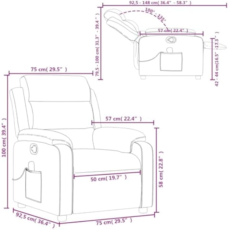 vidaXL Black Velvet Massage Recliner Chair with Adjustable Recline and 6 Point Function for Living Room Home Theater Relaxation Reclining TV Comfort Armchair
