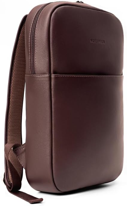 Slim Workplace Leather Backpack NW108 (Black)