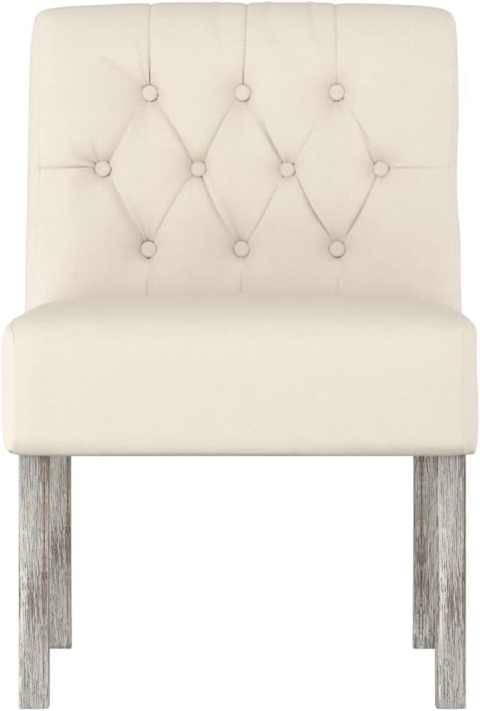 Slipper Chair Linen Button Design Bedroom Chair Lounge Chair Living Room Chair Suitable for Terrace, Living Room, Bedroom.