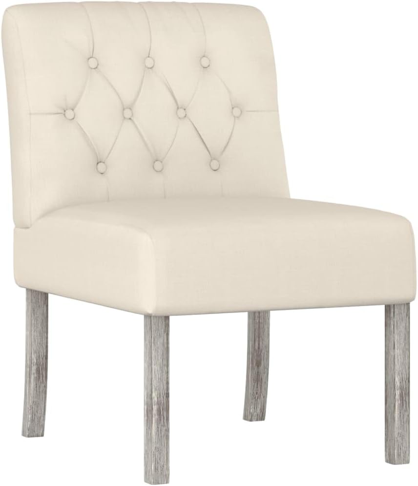 Slipper Chair Linen Button Design Bedroom Chair Lounge Chair Living Room Chair Suitable for Terrace, Living Room, Bedroom.