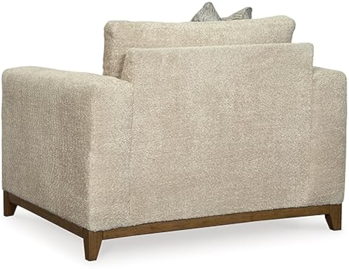 Signature Design by Ashley Parklynn Classic Upholstered Oversized Chair with 1 Accent Pillow, Beige