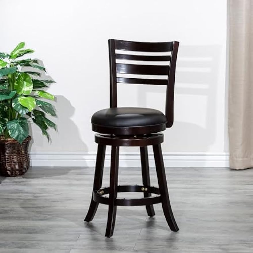 Swivel Chair 360, Living Room Chair Vintage Armless Bonded Leather Comfy Modern Home Furniture 17" L X 17" W X 40" H