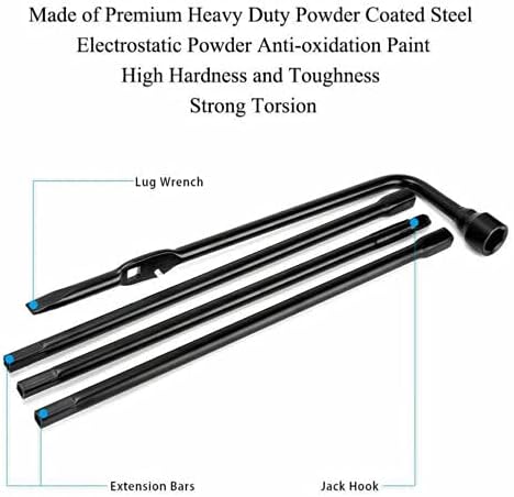 Truck Spare Tire Repair Tool Kit for Chevrolet GMC Silverado Sierra 1500 2500 3500 (2000-2014) with Scissor Jack 2 Ton Capacity with Speed Handle with Tire Lug Nut, Jack Hook, Extension Segments
