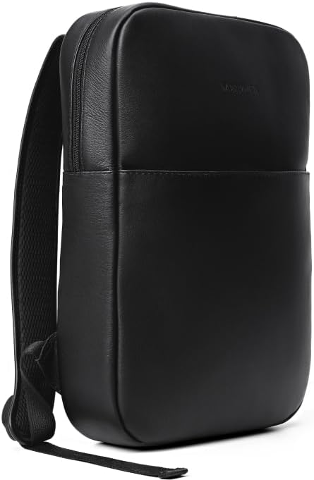 Slim Workplace Leather Backpack NW108 (Black)