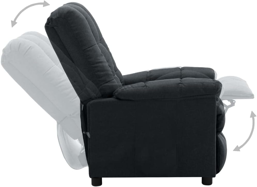 vidaXL Recliner Chair, Electric Leisure Cozy Recliner for Home Theater Cinema, Adjustable Versatile Sleeper Chair for Living Room, Dark Gray Fabric