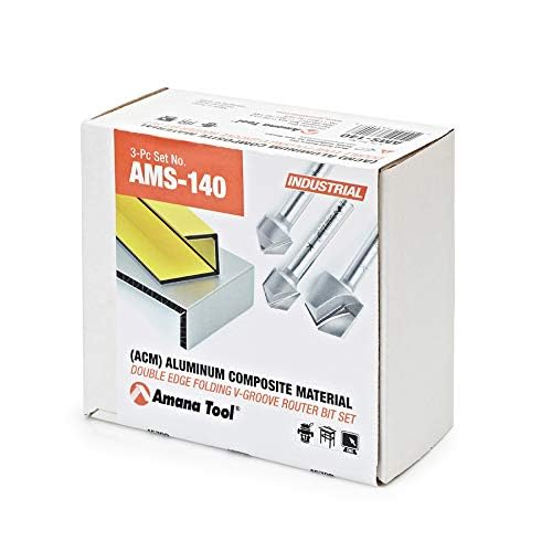 Amana Tool - AMS-140 3-Pc. Carbide Tipped V-Groove 90, 108 & 135° Angles For Doubl