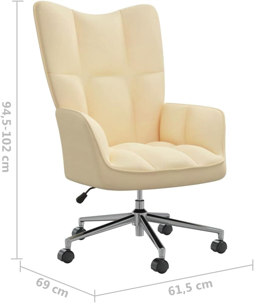 Accent Chair Arm Chair Living Room Chairs,Sleeper Sofa Relaxing Chair Cream White Velvet,for Apartment Living and Home Office